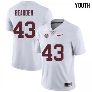 NCAA Youth Alabama Crimson Tide #43 Parker Bearden Stitched College Nike Authentic White Football Jersey UF17W35JO
